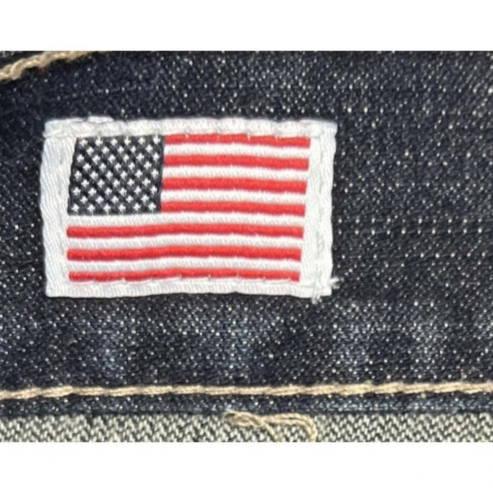 True Religion Billy Jeans Made in USA Triple Stitch Flap Pocket Distressed 38x34